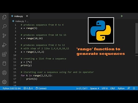 create sequence of numbers in python with 'range' function