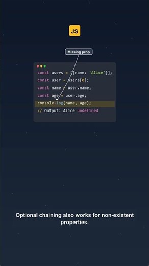 JavaScript Optional Chaining with Array Access | Javascript Tutorial #Shorts