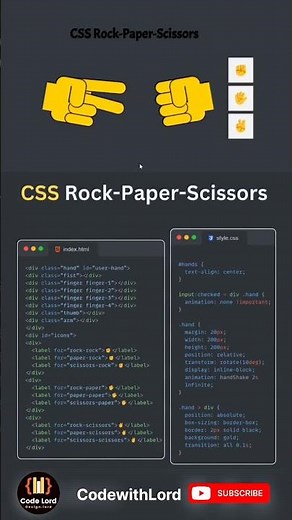 Rock Paper Scissors Game using html, css and javascript #shorts#viral #trending #coding #python