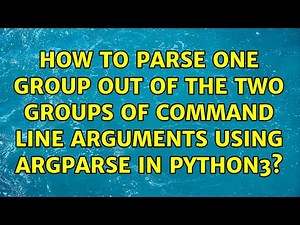 How to parse one group out of the two groups of command line arguments using argparse in Python3?
