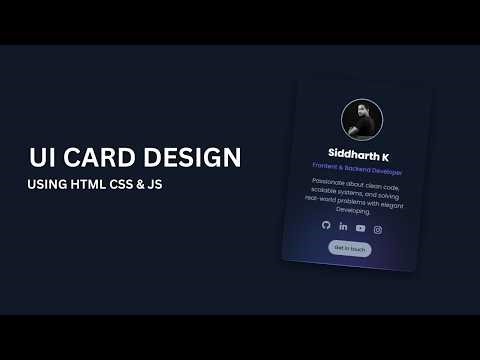 How to Create Responsive User Profile Card Design using HTML, CSS & JavaScript