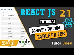 React Filterable Table: Build a Searchable Data Table | React JS in Tamil | Day - 21