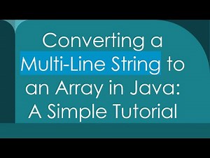 Converting a Multi-Line String to an Array in Java: A Simple Tutorial