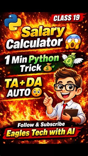 Class 19: Python se Salary Calculate in 60 Seconds 😱💸 | TA + DA Formula Trick