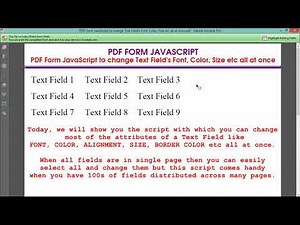 PDF Form JavaScript to change Text Field's Font, Color, Size etc all at once