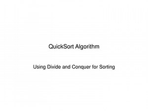 QuickSort Algorithm - SlideServe