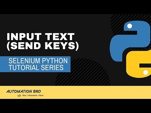 Selenium Input Text Python | Selenium Python Tutorial
