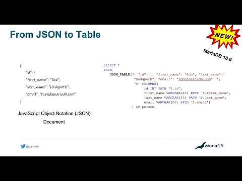 Getting started with JSON table in MariaDB ®