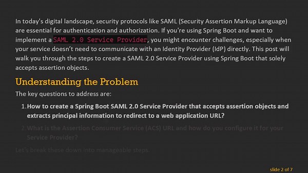 Implementing a SAML 2.0 Service Provider Using Spring Boot