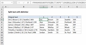 Split text with delimiter