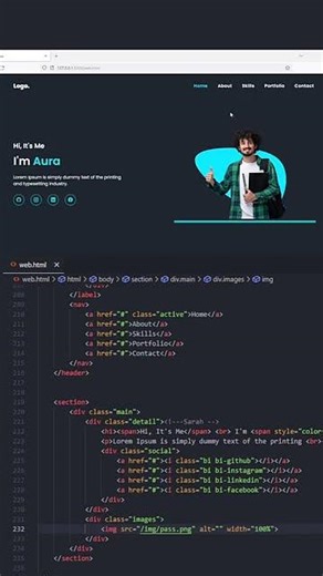 Responsive Portfolio Website using HTML CSS JavaScript | Full Beginner Project 2026