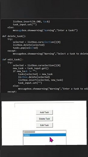 Python To-Do List App | Tkinter Project in 2 Second #shorts #python #coding
