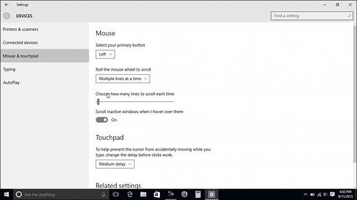 Mouse and Touchpad Settings in Windows 10 - Tutorial - TeachUcomp, Inc.