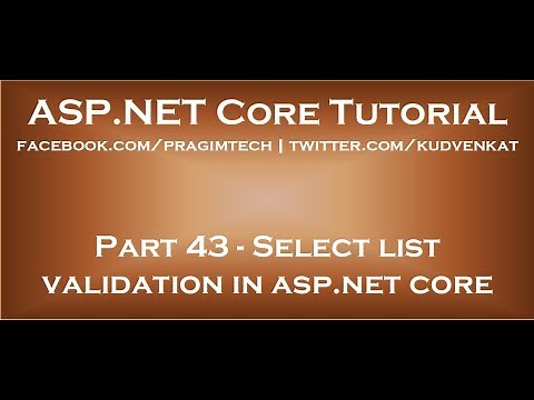Select list validation in asp net core
