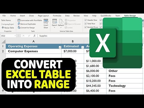 How to CONVERT EXCEL TABLE TO NORMAL RANGE