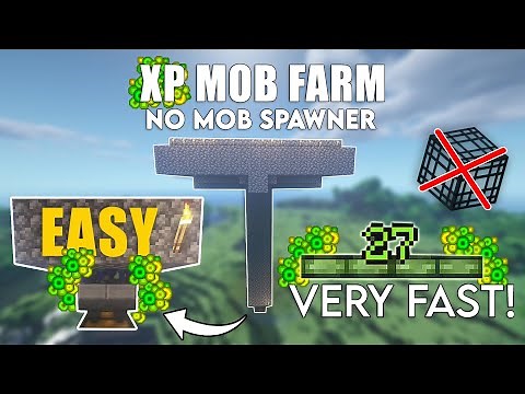 Minecraft: EASY MOB XP FARM TUTORIAL! (Without Mob Spawner) | Bedrock and Java