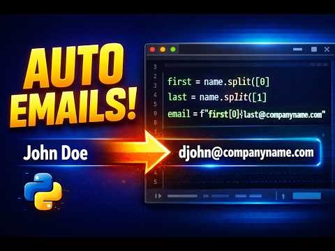 Build Smart EMAIL Addresses from NAMES using Python