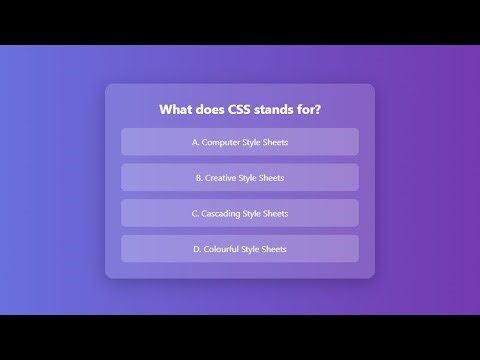 Multiple Choice Quiz Design using HTML CSS and JavaScript