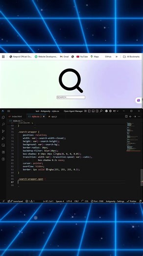 A sleek and animated search input UI designed using pure HTML & CSS.