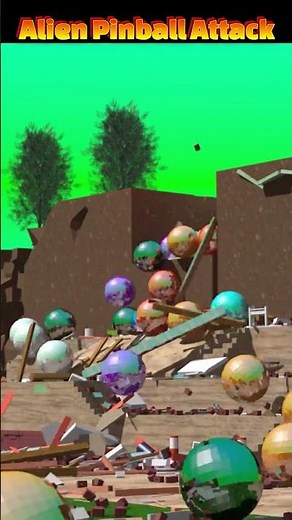 Alien Pinball Attack vs. Destructible House!
