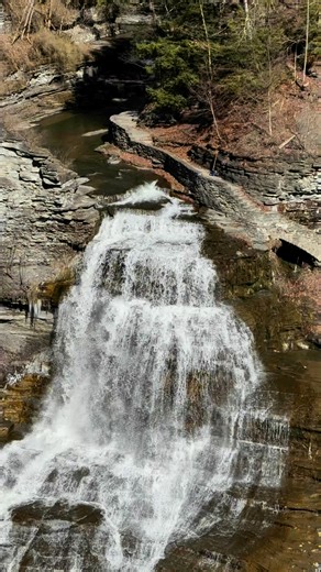 Towering Lucifer Falls: One of New York State’s grandest cascades, Lucifer Falls in Enfield, NY at Robert H. Treman State Park, is most magnificent in the spring! #waterfalls | John Kucko Digital