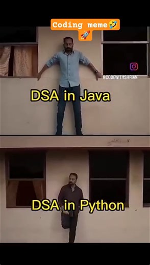 dsa in java & dsa in python 🔥🤣🚀 #short # yt short