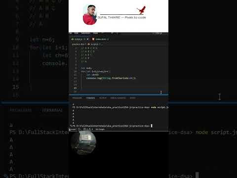 Alphabet Triangle Pattern in JavaScript 🔥 (Nested Loops + ASCII Trick!) #coding