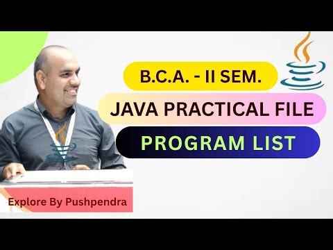 Java Practical File | Program List | BCA-II Sem | CCS University Meerut