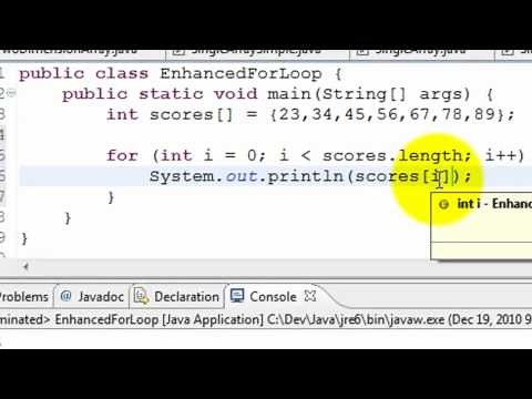 Java Tutorial - Enhanced For Loop