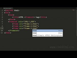HTML frameset Tag