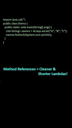 🔥 Method References in Java | Java 8 Feature Explained #shorts