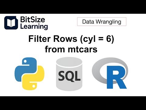 Data Wrangling Tutorial: Filter Rows (cyl = 6) in Python, SQL, and R [BitSize Data Wrangling]