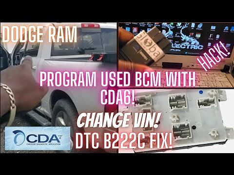 HACK Dodge RAM, Jeep, Chrysler program Used BCM Body Control Module with CDA6 Change VIN! B222C Fix!