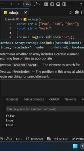 JavaScript Interview Trap | Array.includes vs String.includes 😱