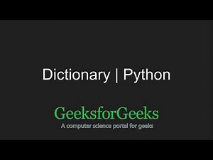Python Programming Tutorial - Dictionary - Part 1 | GeeksforGeeks