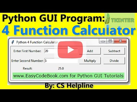Python GUI Four Function Calculator - Using Tkinter