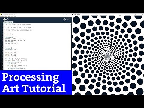 Ep.6 Processing art tutorial | Optical Illusion | ROTATE + SCALE + FOR (Creative coding art)