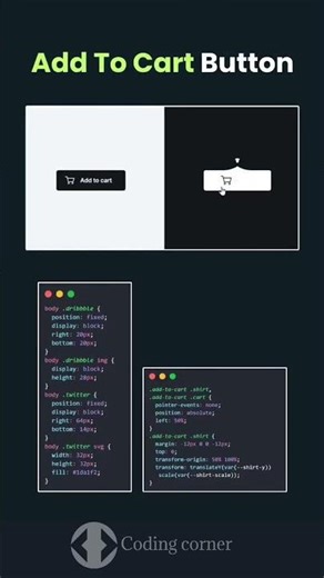 Add To Card Button using HTML CSS JavaScript #coding #webdesign #viral #shorts