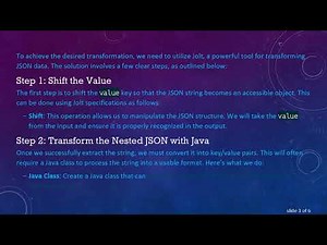 Converting a Json String to Json Using Java and Jolt