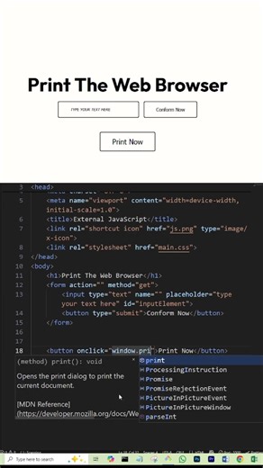 window.print() JavaScript Method