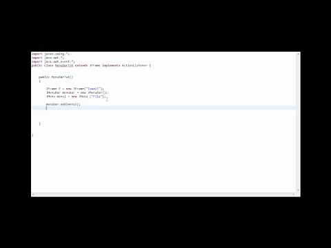 Java Tutorial | GUI | How to create a menu on a JFrame |