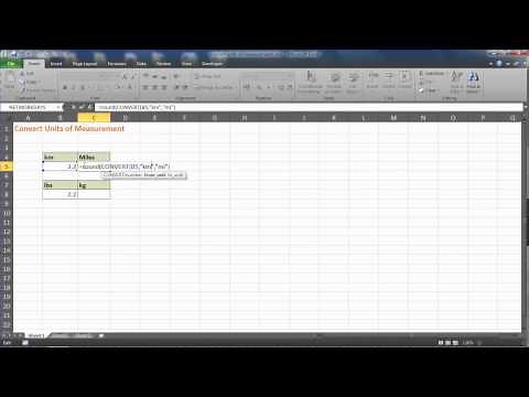 Convert Measurement Units in Excel - Convert Function