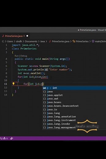 Printing prime numbers from 1 to 100 using java | Prime series from 1 to n | Java |Basic Coding |