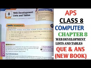 APS class 8 Computer| Live Wire | Chapter 8 WEB DEVELOPMENT LISTS AND TABLES ‪@nksclasses‬ ​