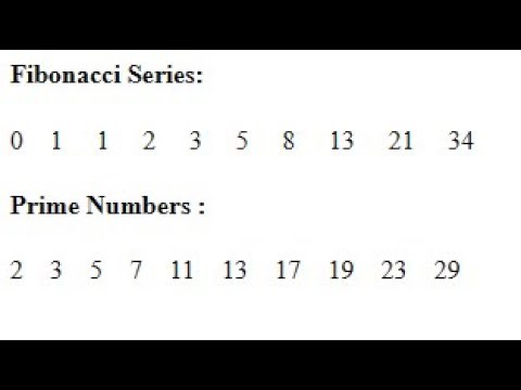 III BCA J2EE Lab Ex A6 : JSP program to print first 10 Fibonacci and 10 prime numbers