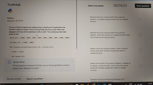 TURINGPythonQuestion 16 of 30You are a Python programmer i... | Filo
