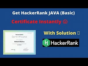 JAVA Basic Free Hacker rank Certification With Solutions | Free Hacker rank Certificate