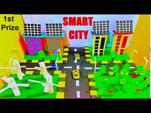smart city model making using cardboard and waste materials | science project | howtofunda
