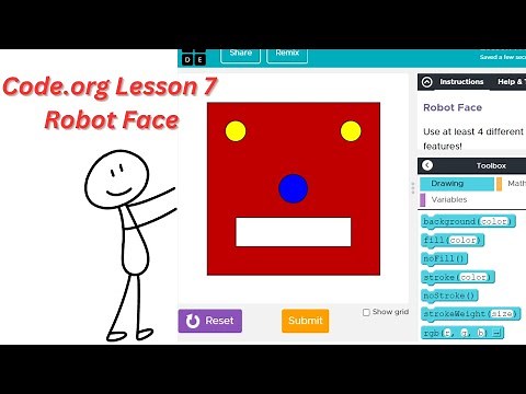 Code org CSD Unit 3 Lesson 7 -Mini Project - Robot Faces