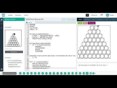 CodeHS - 2.19.5 Circle Pyramid 2.0